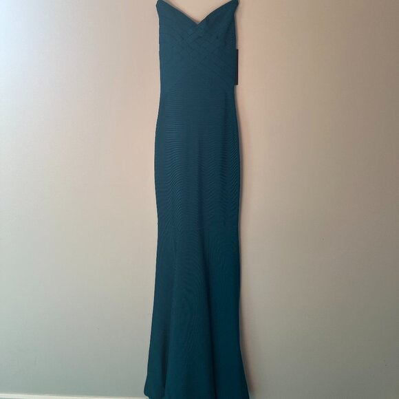 Marciano Long Strapless Bandage Gown - Abyss Blue - XXS - Has Removable Straps - Picture 1 of 8